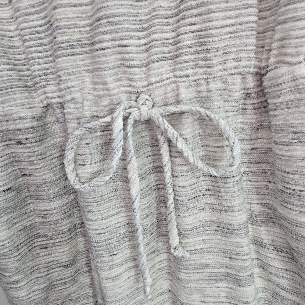 See You Monday Dress Drawstring Waist Womens Gray XL Ribbed Tank Dress w Pockets - Picture 4 of 12